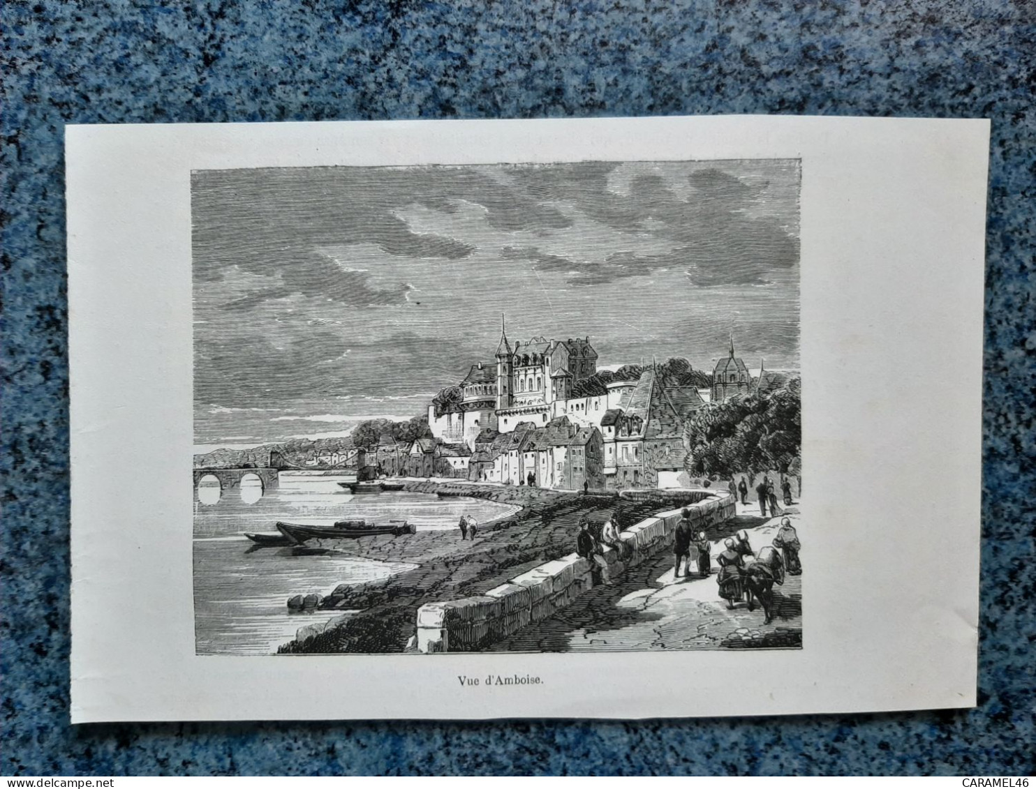 AFFICHE  - DESSIN  -   VUE  D' AMBOISE    DE 37       INDRE-ET-LOIRE - Afiches