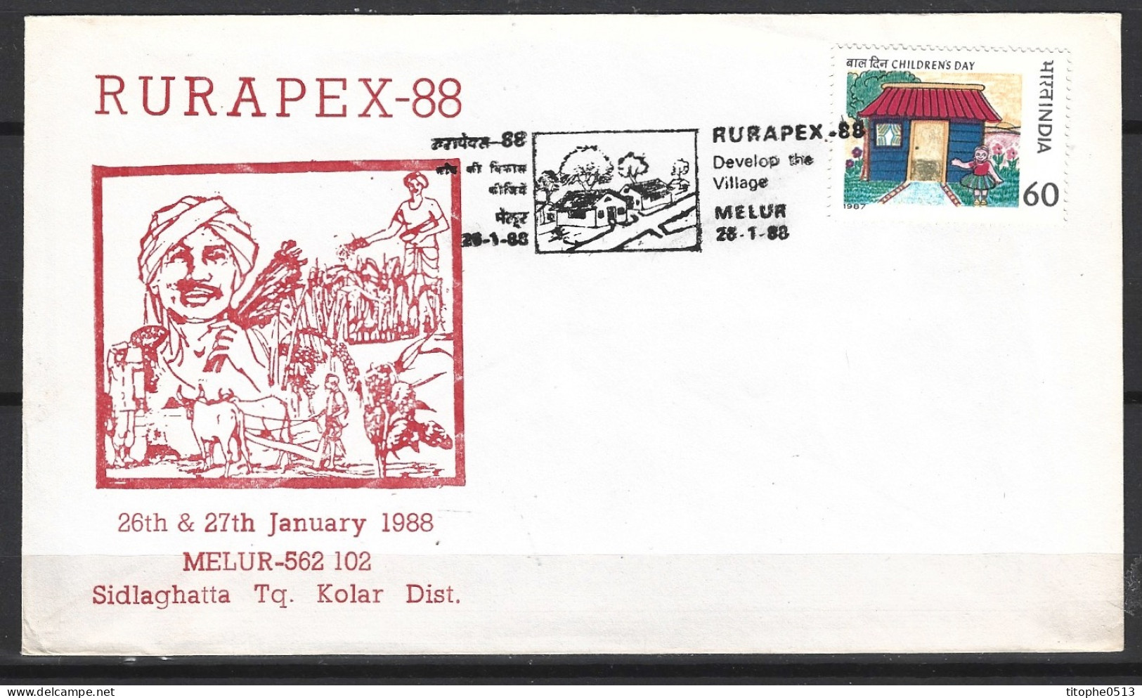 INDE. Superbe Enveloppe Commémorative De 1988. Rurapex'88/Développement De L'agriculture En Inde. - Agricoltura