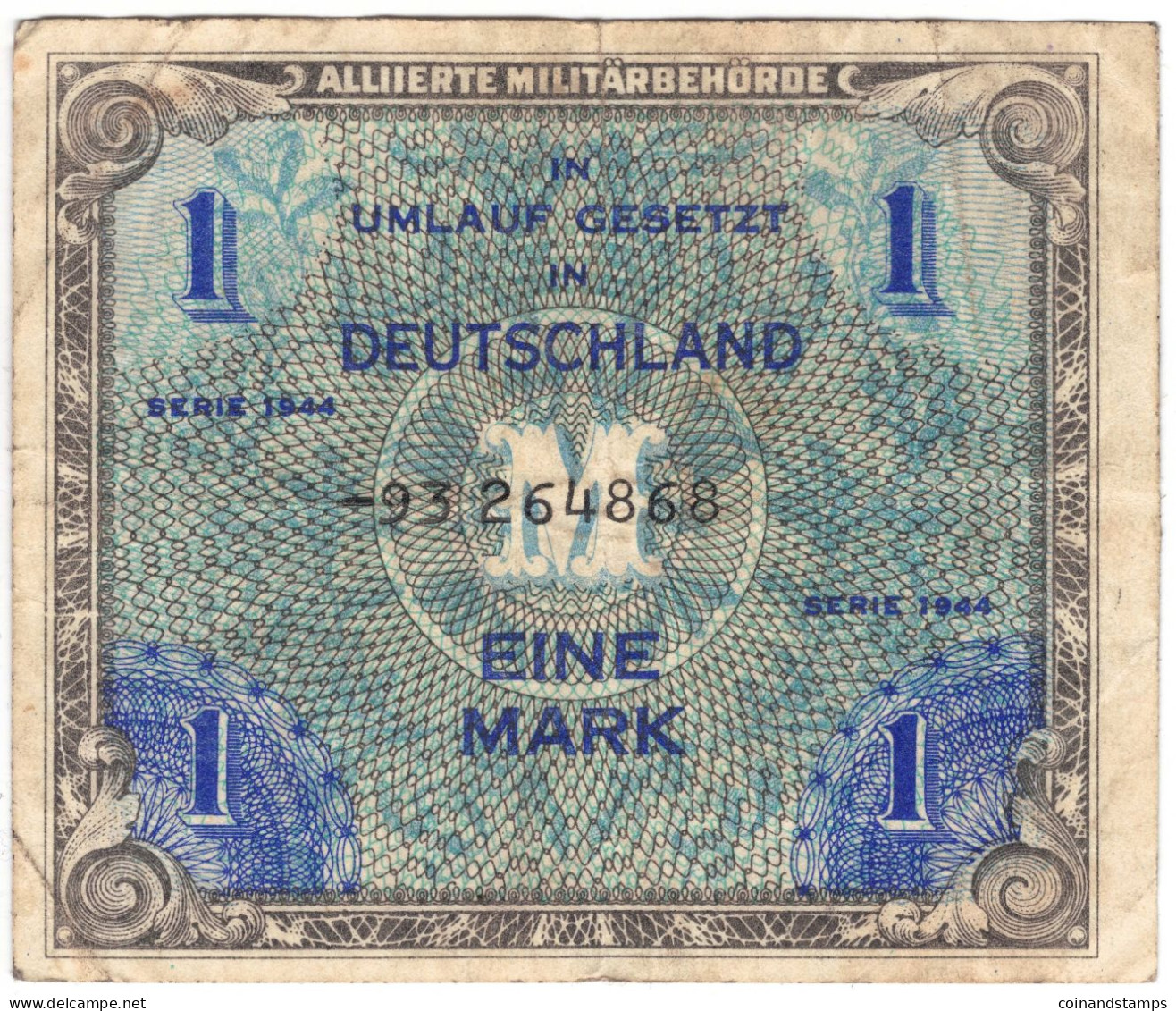 Alliierte Militärbehörde 1944 Lot Mit 3 Banknoten 1,5 Und 100 Mark Rosenberg Nr.201,202,206d, II-III, IV - Collezioni