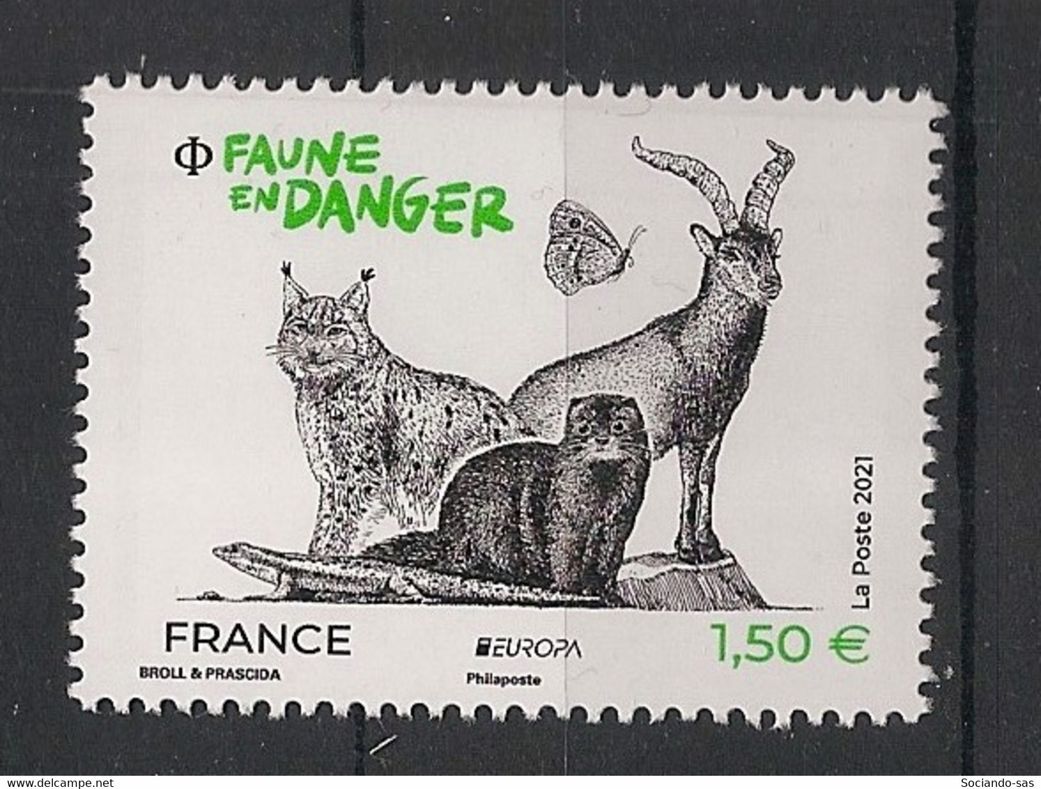 FRANCE - 2021 - N°YT. 5489 - Faune En Danger - Neuf Luxe ** / MNH / Postfrisch - Vlinders