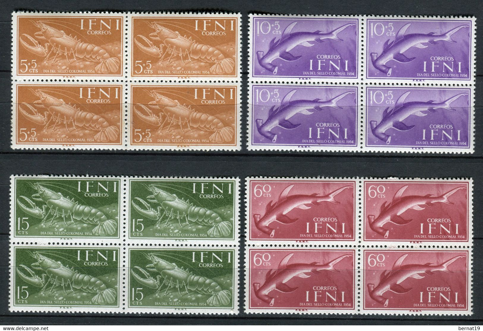 Ifni 1954. Edifil 118-21 X 4 ** MNH. - Ifni