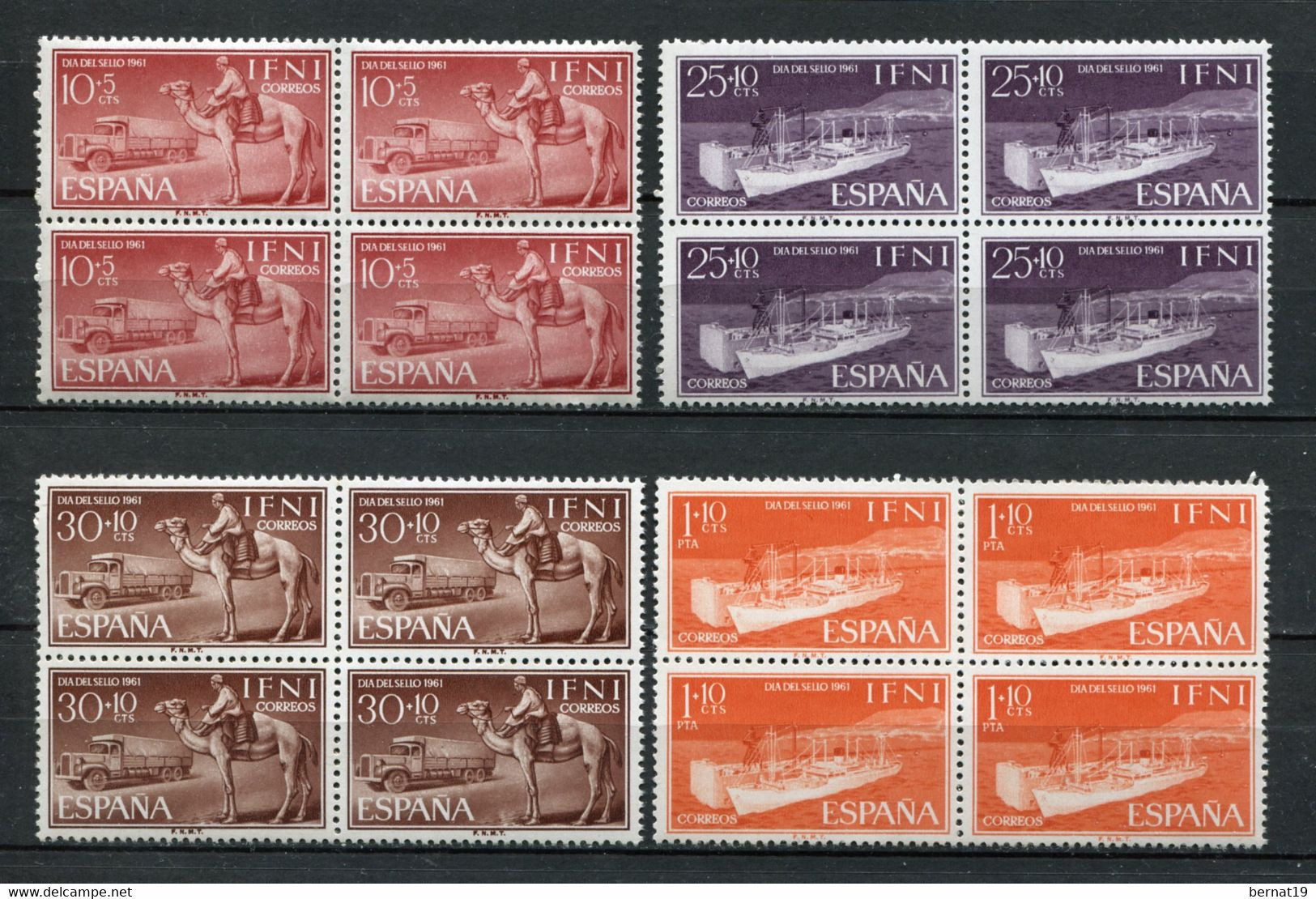 Ifni 1961. Edifil 183-86 X 4 ** MNH. - Ifni