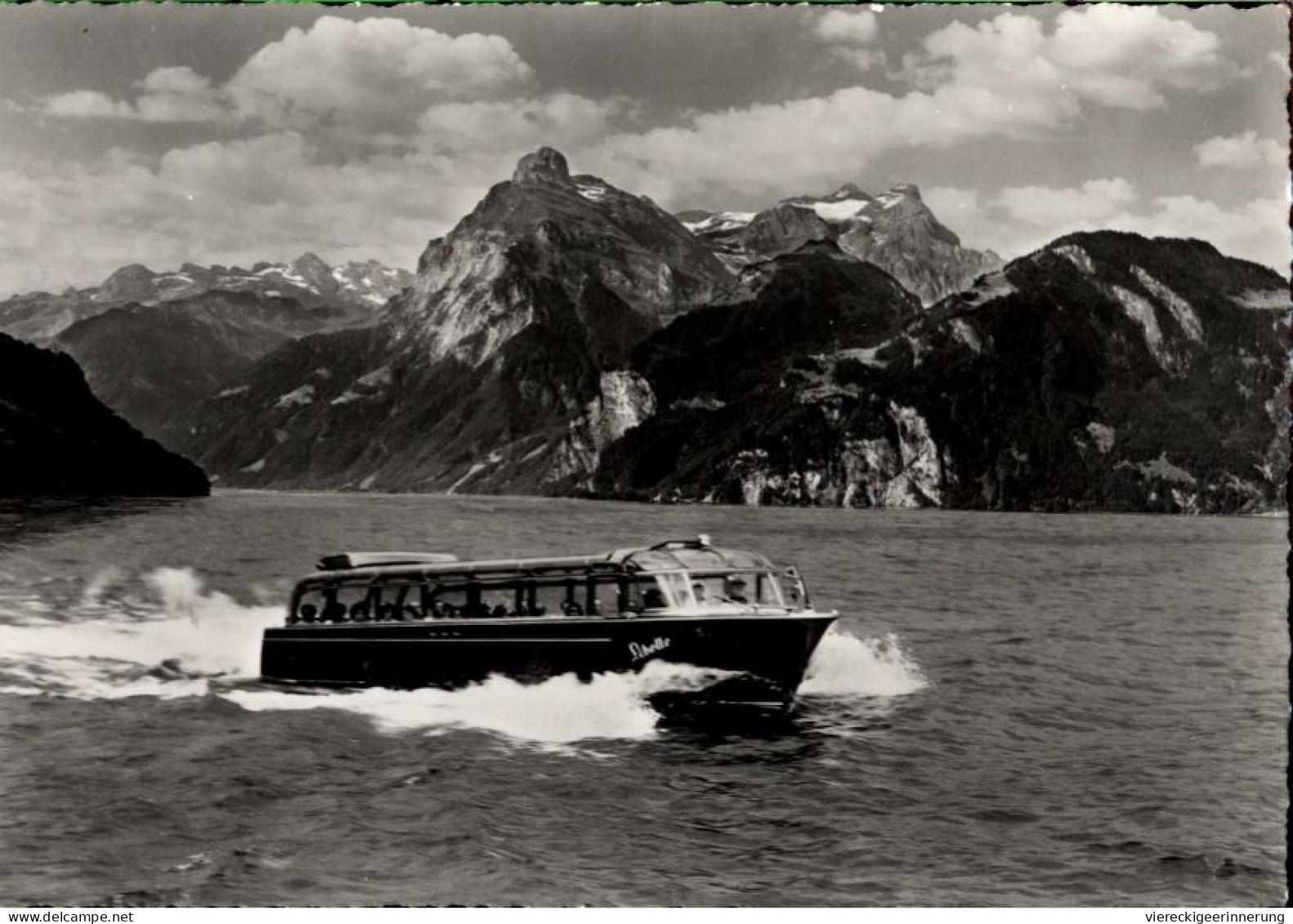 ! S/w Ansichtskarte Expressboot Libelle, Vierwaldstättersee - Urirotstock, Schweiz - Ferries