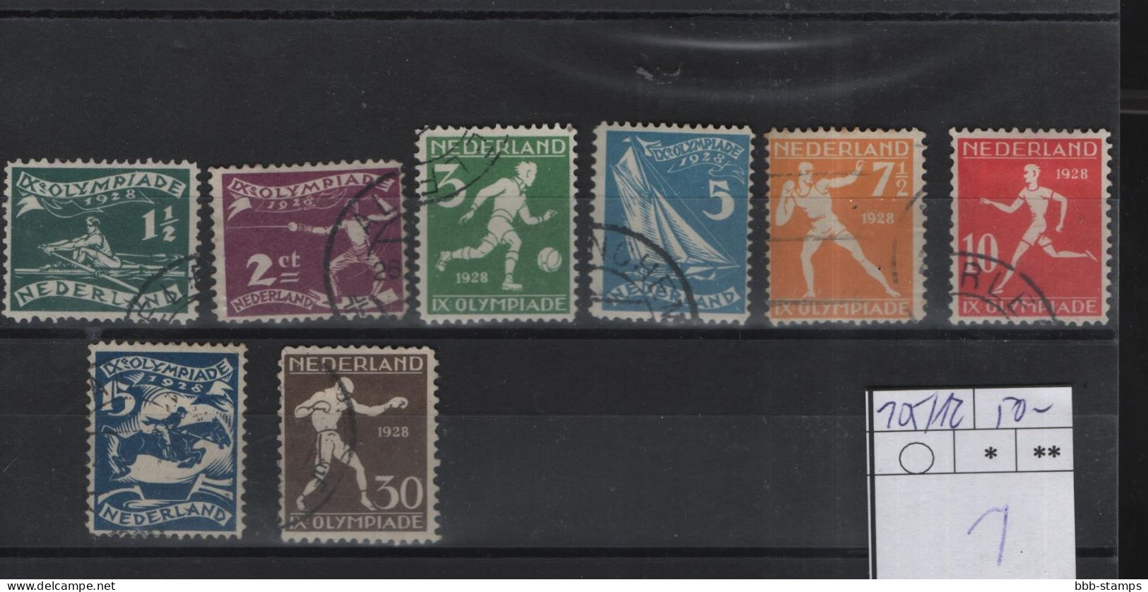 Niederlande Michel Kat.No. Used 205/212 Olympia (1) - Oblitérés