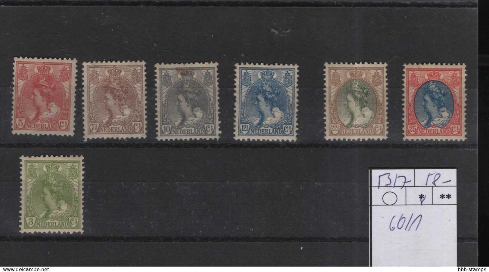 Niederlande Michel Kat.No. Vlh/* 53/57 + 60/61 - Unused Stamps