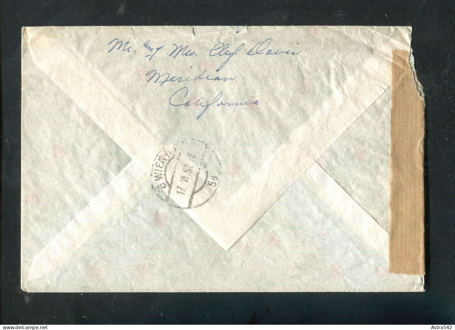 "USA" 1952, Brief Mit "ZENSUR" (Alliierte Zensurstelle) Nach Wien (A0160) - Storia Postale