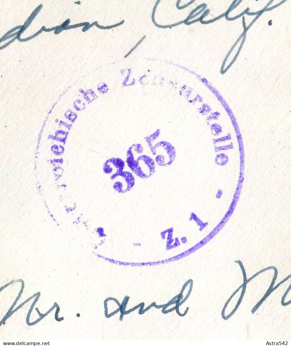 "USA" 1951, Brief Mit "ZENSUR" (Oesterreichische Zensurstelle) Nach Oesterreich (A0161) - Briefe U. Dokumente