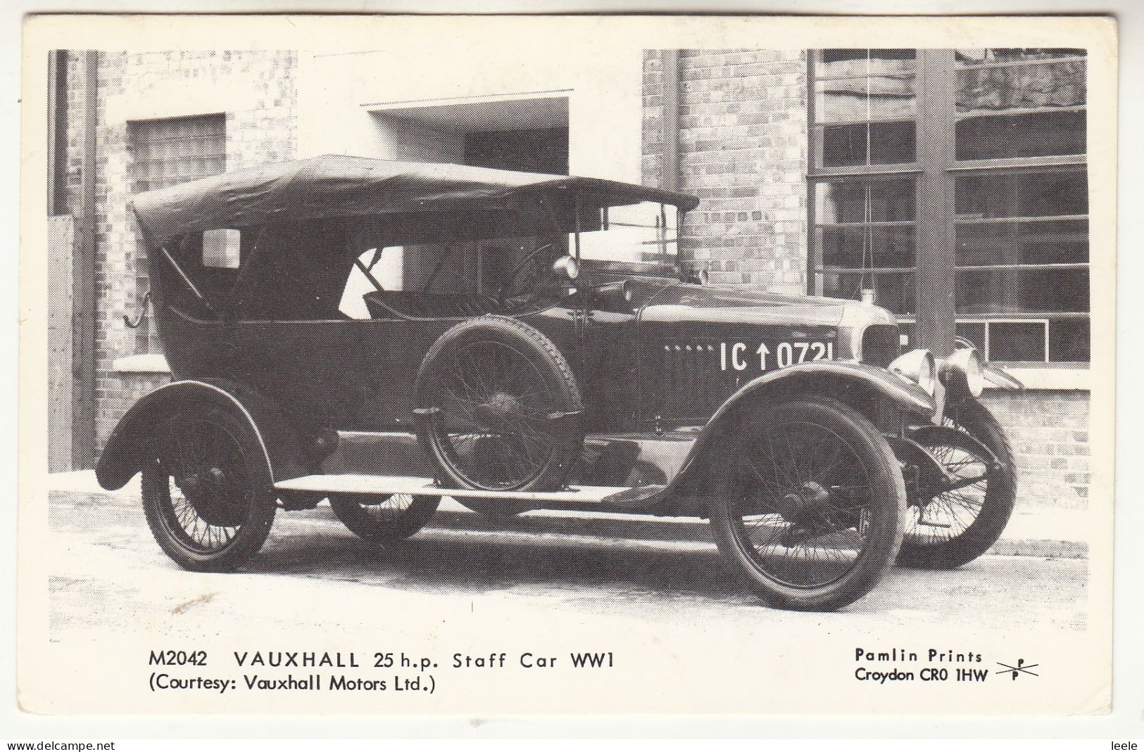 CT47. Postcard. Vintage Car. Vauxhall 25hp. Staff Car. WWI - PKW