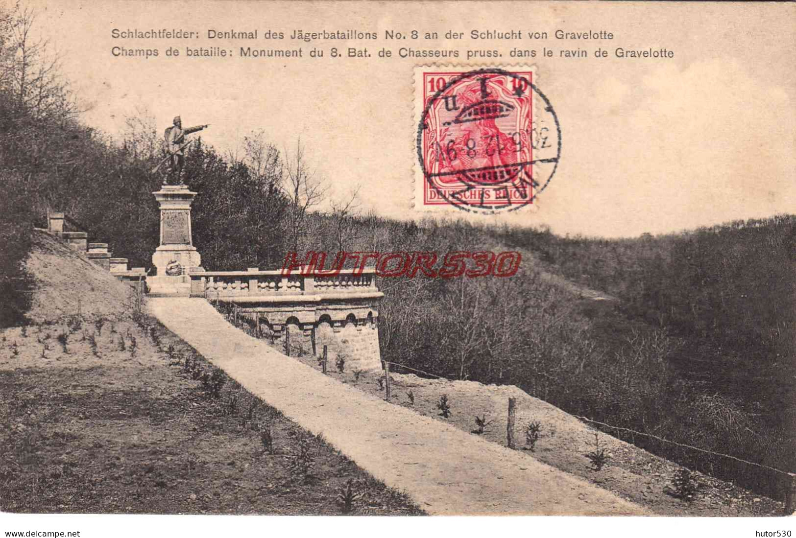 CPA  - SCHLACHTFELDER - DENKMAL DES JAGERBATAILLONS - Lothringen