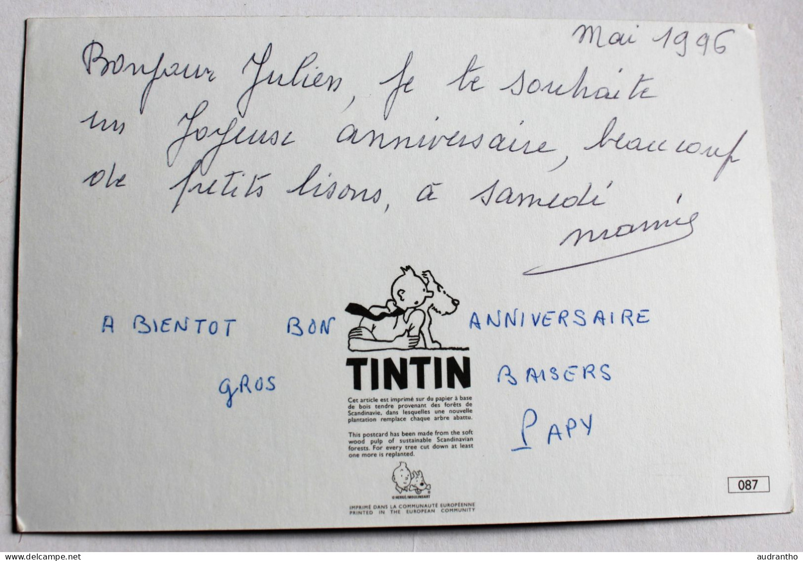 2 Carte postale Tintin à choisir parmi 38 cartes dont 1976-1981 - Coke en Stock - Au Congo - Licorne - objectif lune