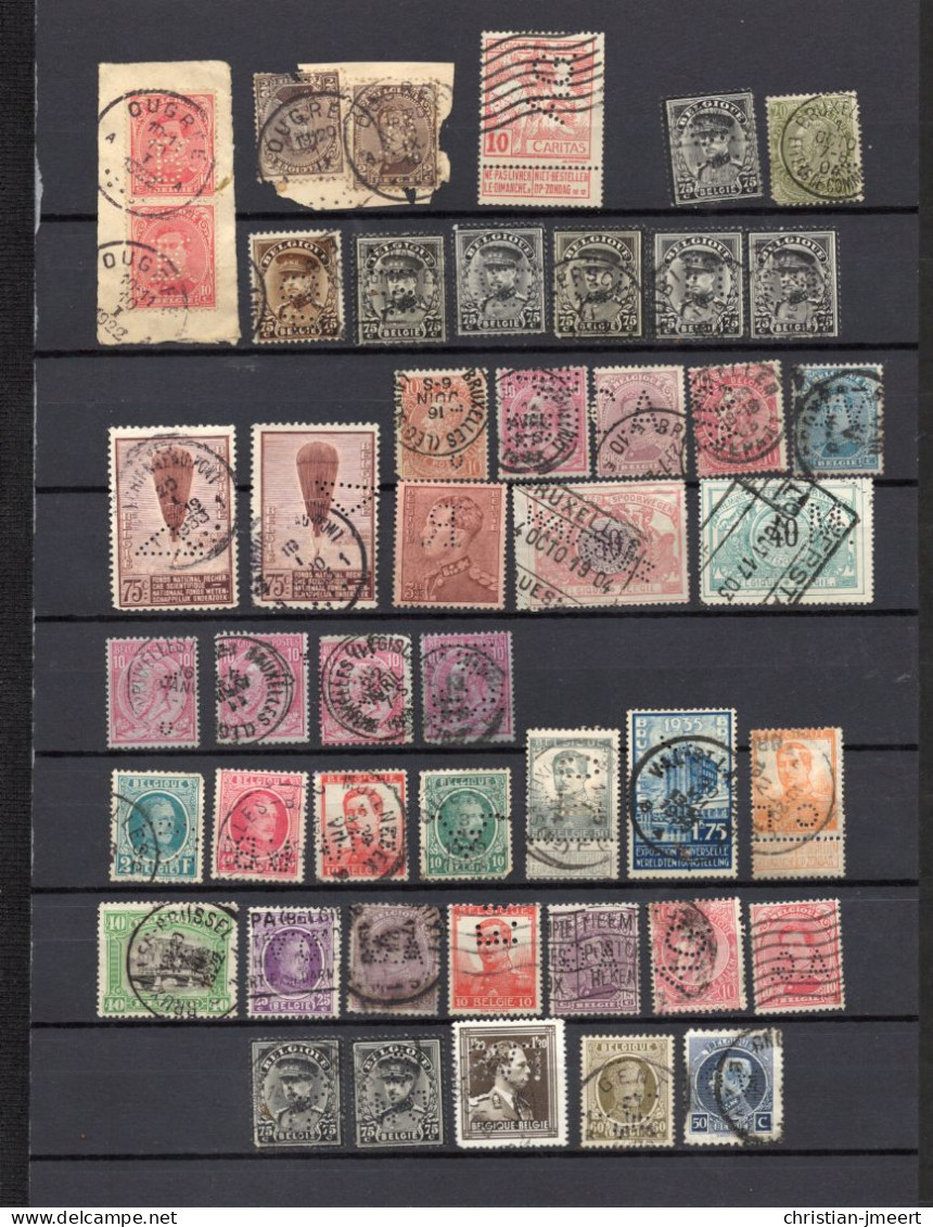 Belgique  Lot Perforés  46 Timbres - Non Classés