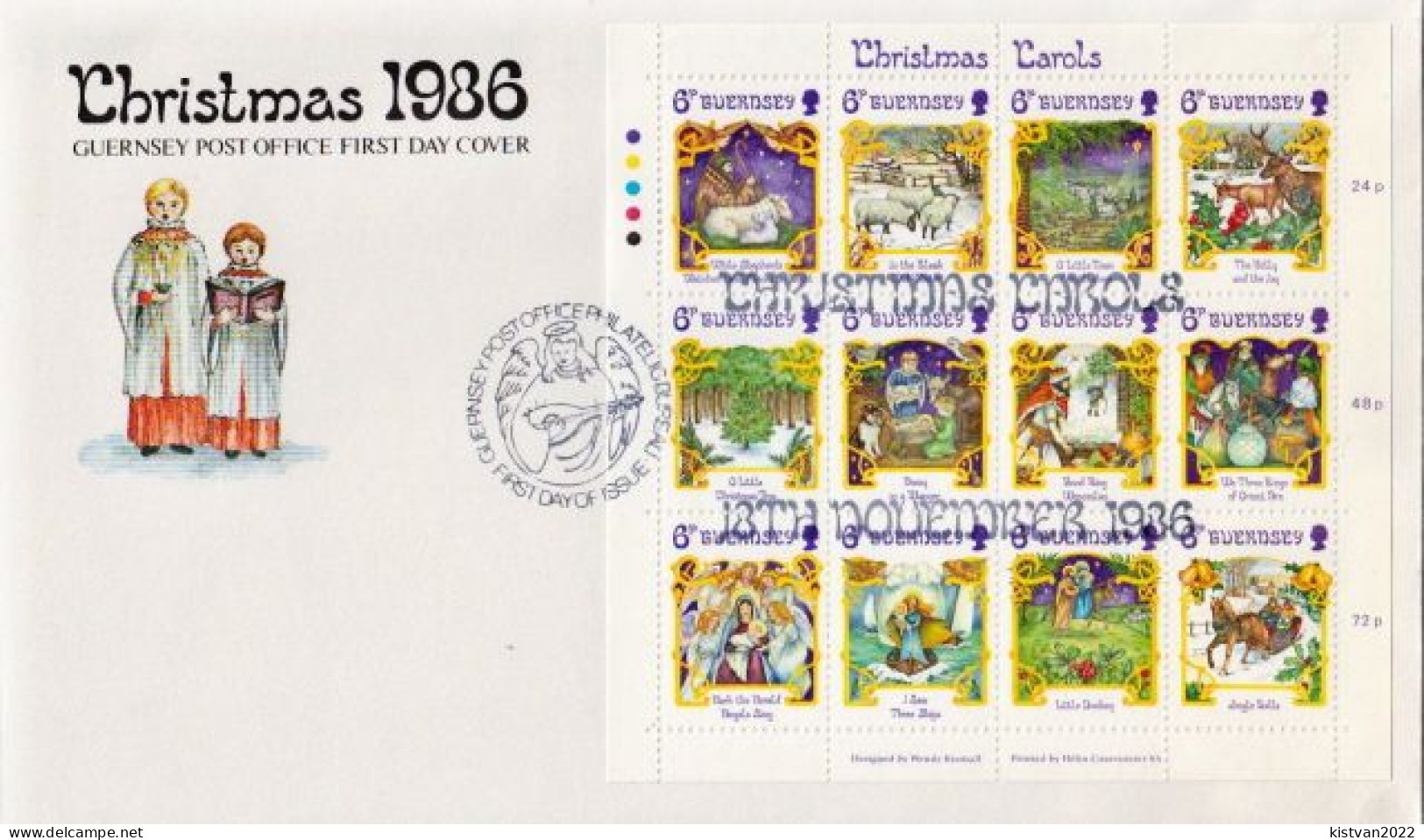 Guernsey Minisheet On FDC - Christmas