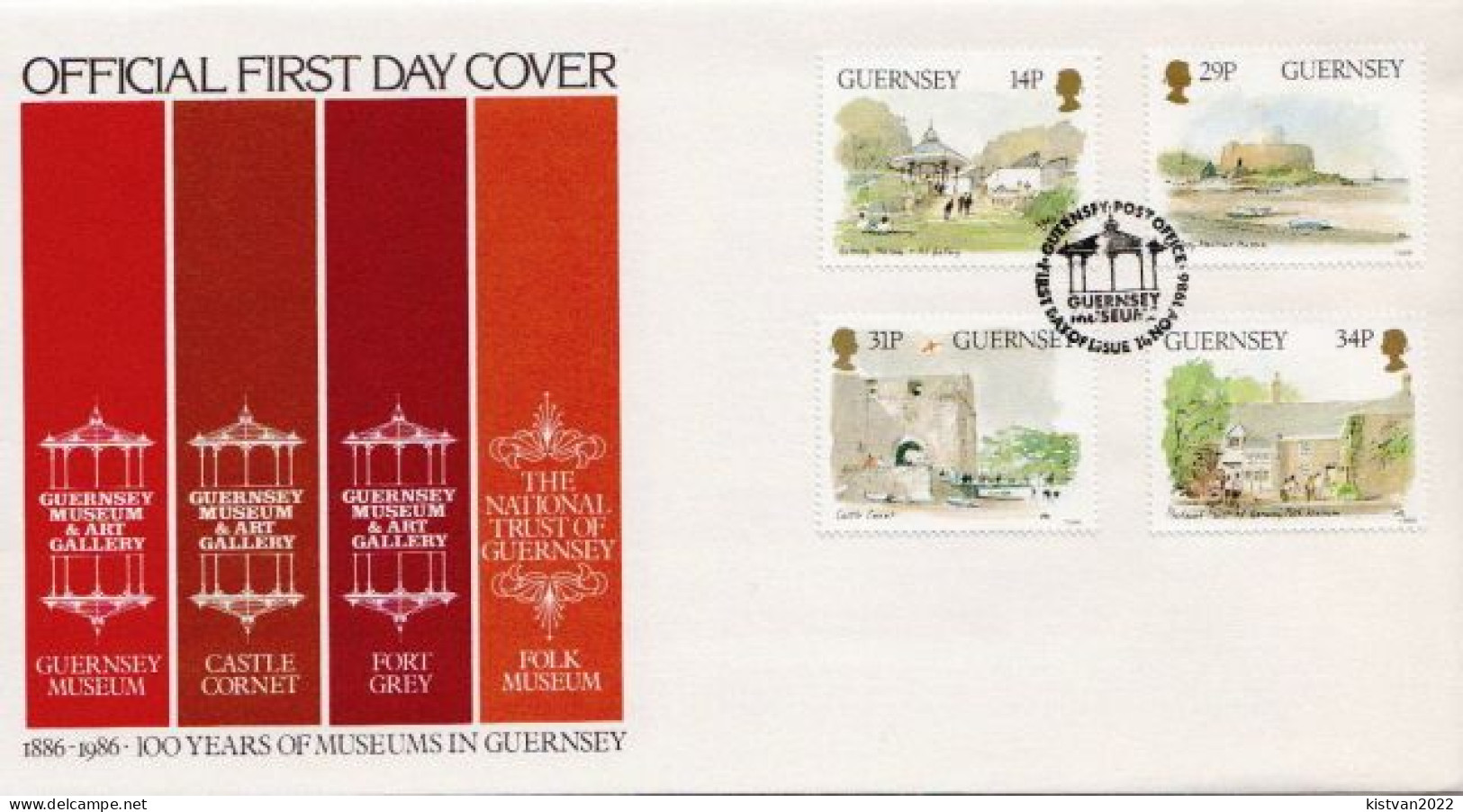 Guernsey Set On FDC - Museos