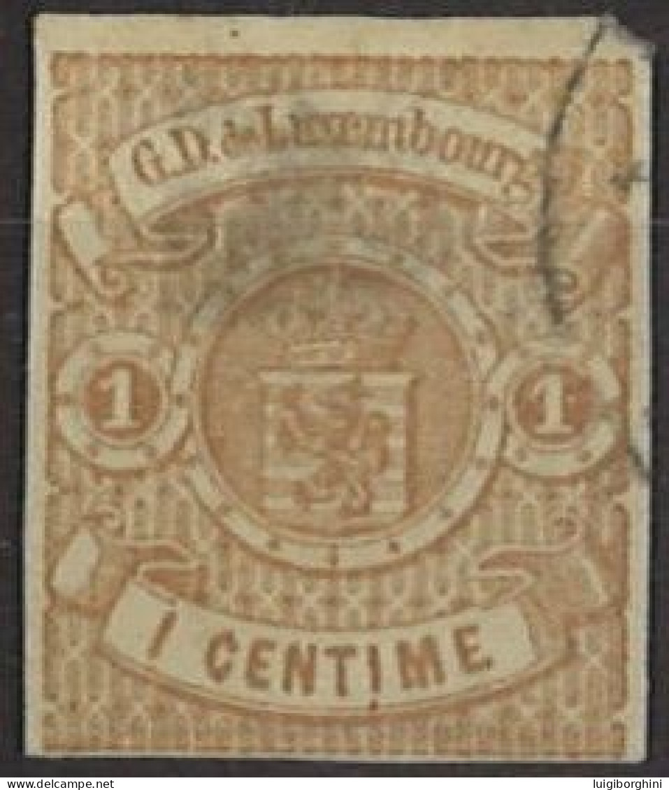 LUSSEMBURGO 1859 Stemma N. 9 Usato - 1859-1880 Coat Of Arms