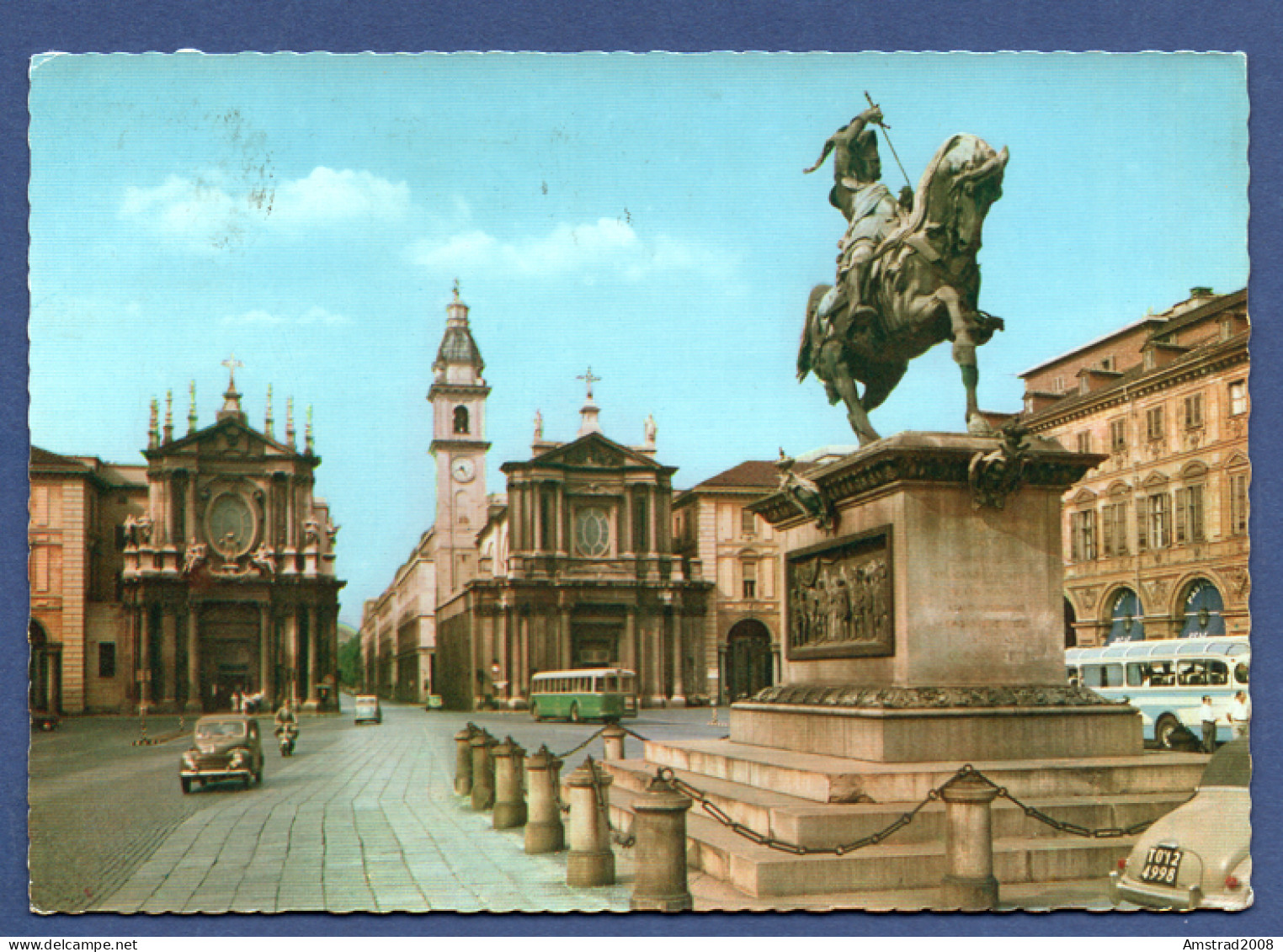 1963 - TORINO - SAN CARLO E  MONUMENTO  EMANUELE FILIBERTO    - ITALIE - Otros Monumentos Y Edificios