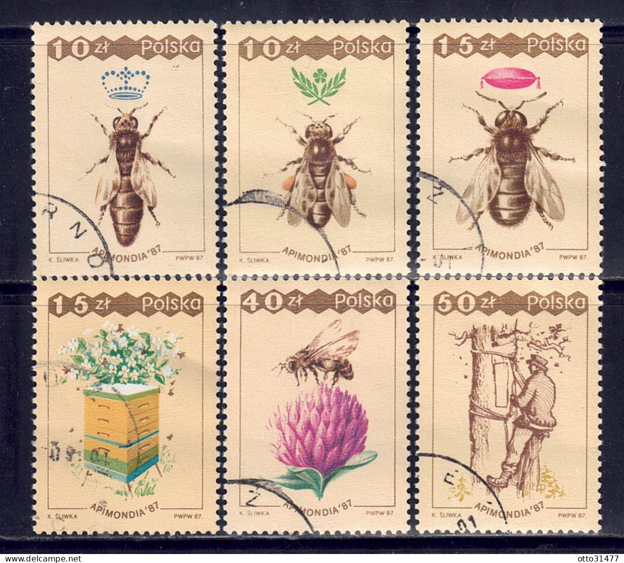 Polen 1987 - Bienenzucht, Nr. 3106 - 3111, Gestempelt / Used - Gebraucht