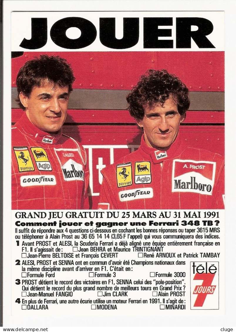 FERRARI -  Alain Prost / Jean Alesi - Pilote  Ferrari En 1991 - Grand Prix / F1