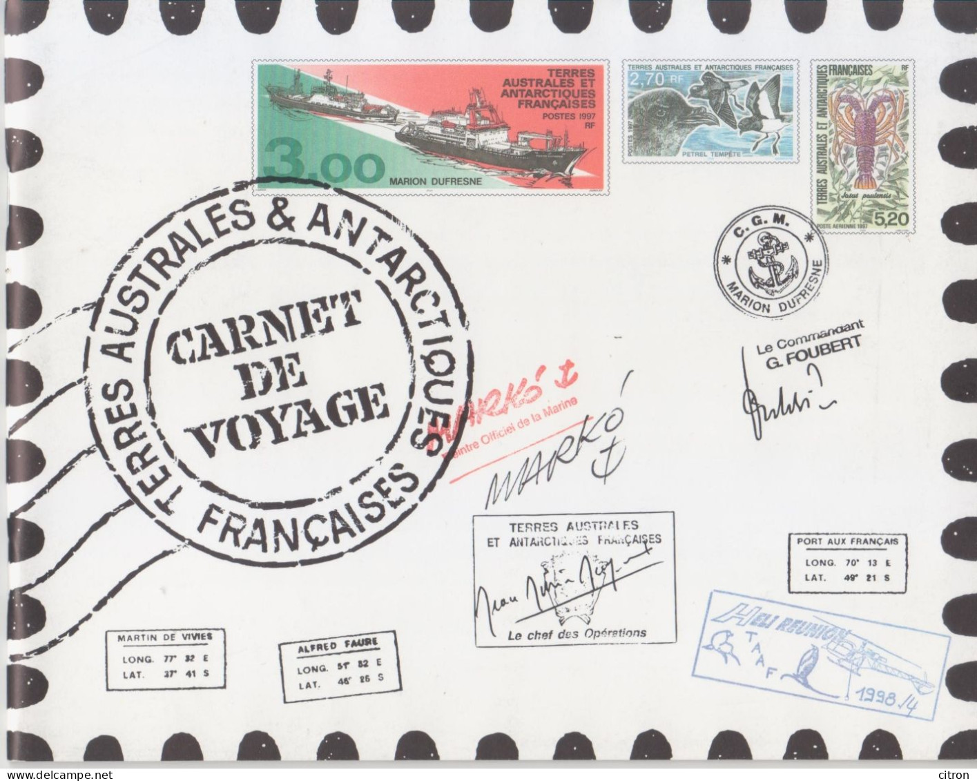 LOT 1584 TAAF CARNET DE VOYAGE 1999 - Unused Stamps