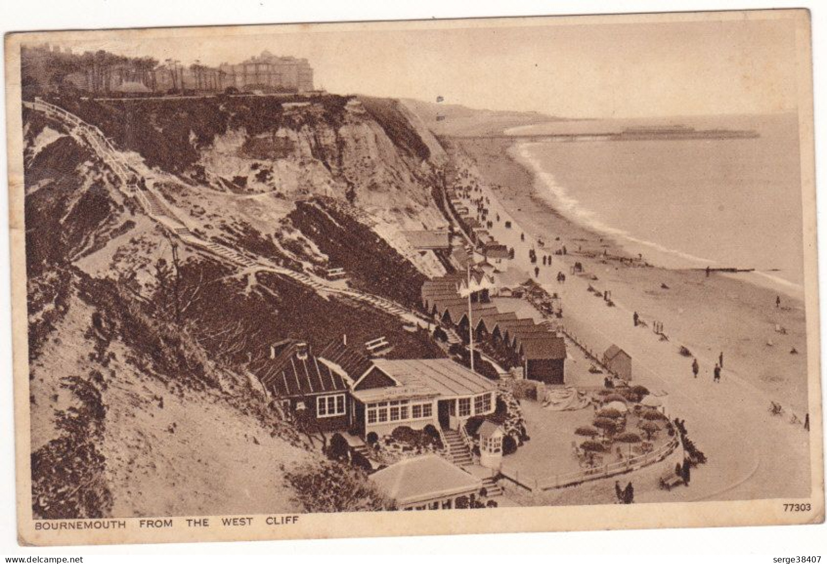 Bournemouth From The West Cliff - Double View - 2 Scans # 3-19/24 - Bournemouth (hasta 1972)