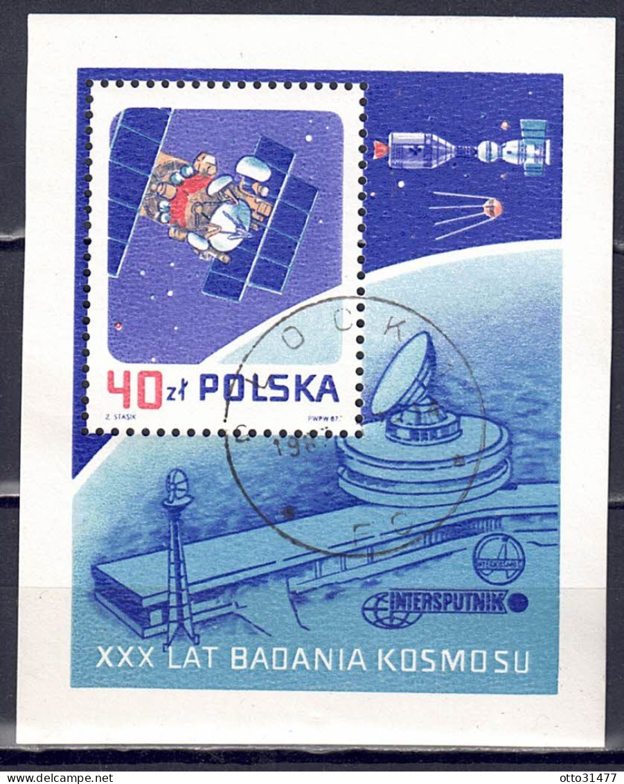 Polen 1987 - 30 Jahre Weltraumfahrt, Block 105, Gestempelt / Used - Gebruikt