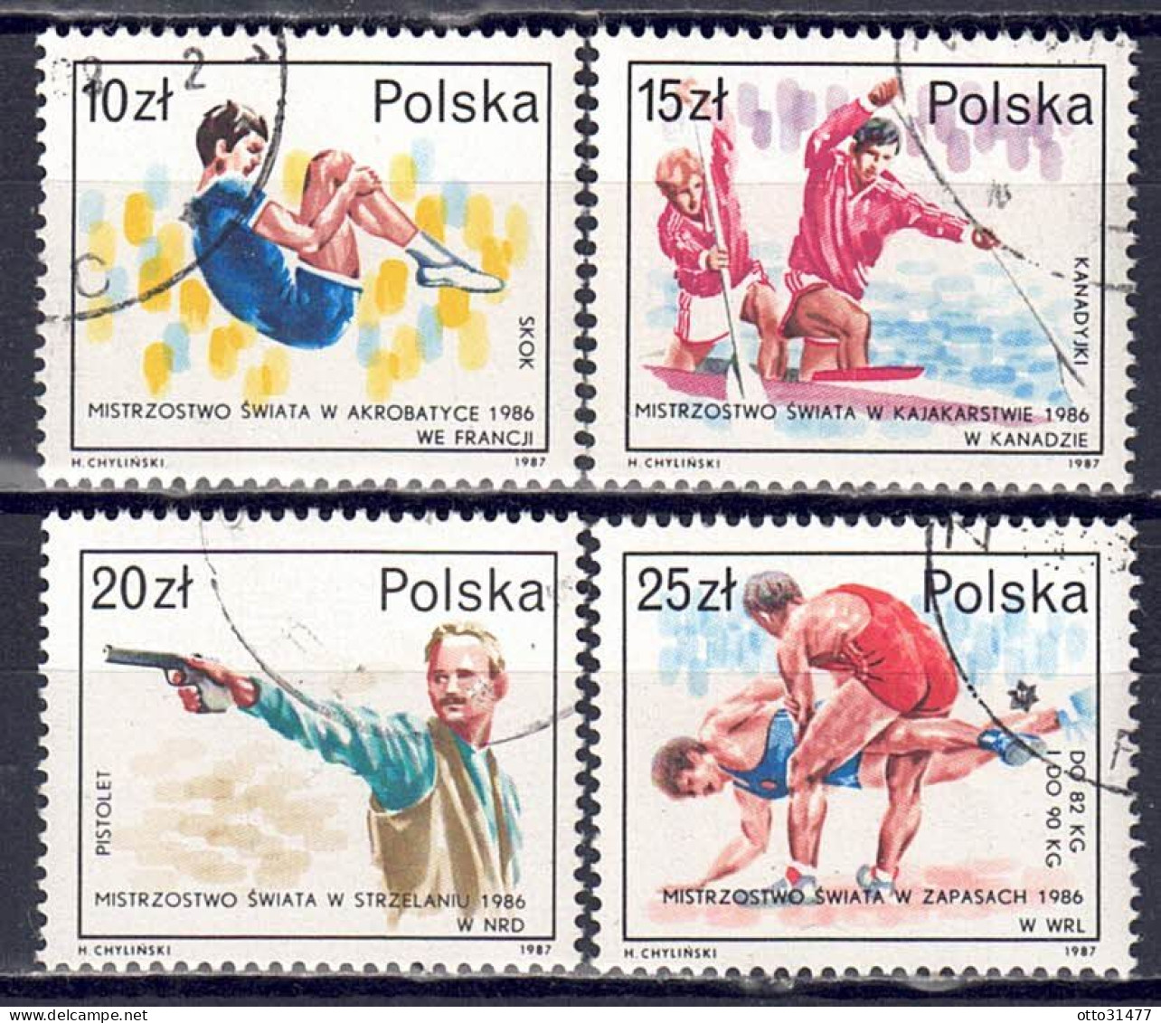 Polen 1987 - WM-Sporterfolge, Nr. 3118 - 3121, Gestempelt / Used - Gebruikt