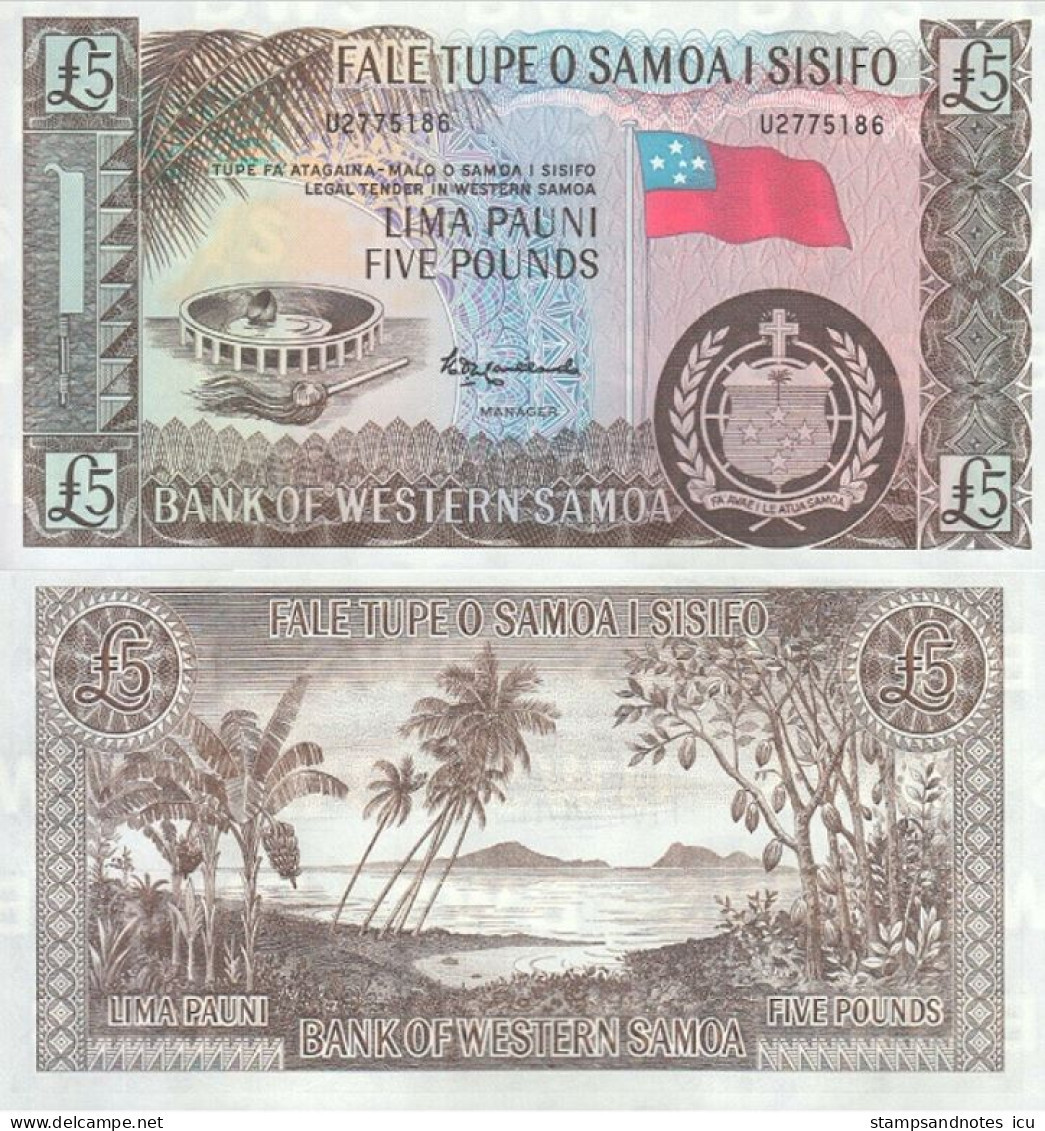 WESTERN SAMOA 5 Pounds  ND P 15 CS (Prefix T) UNC - Samoa