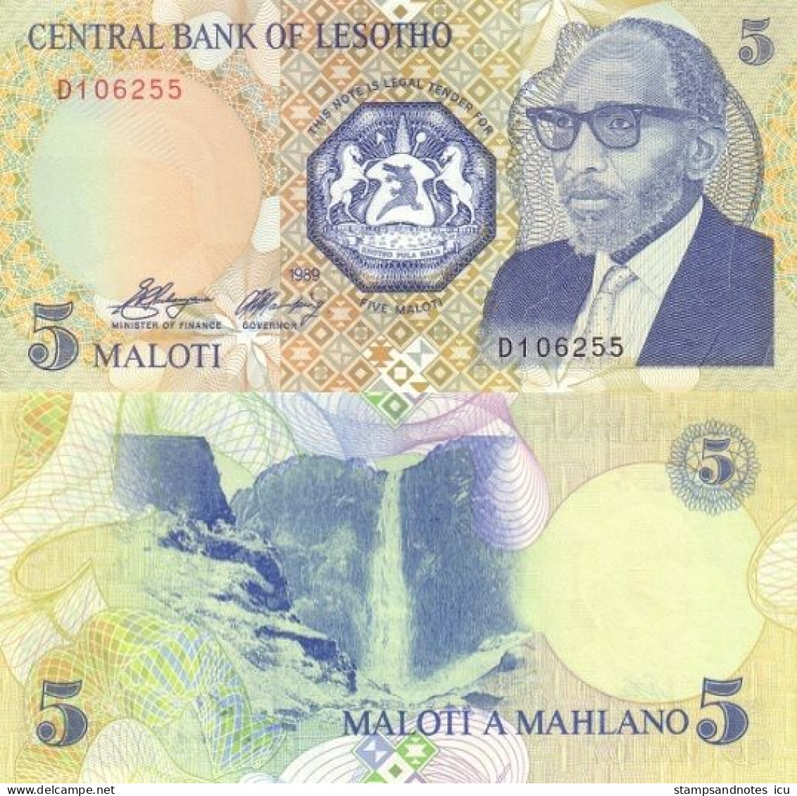 LESOTHO 5 Maloti 1989 P 10 UNC - Lesotho