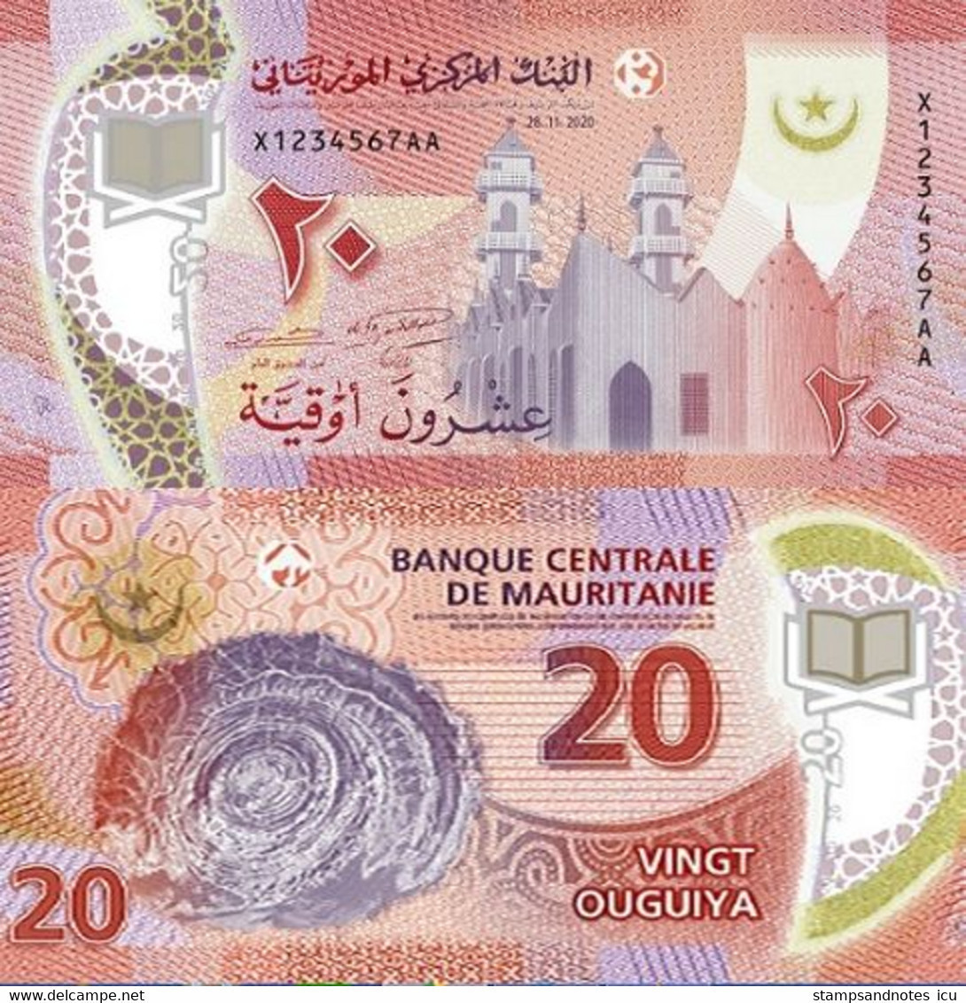 MAURITANIA   20 Ouguiya   2020(2021)   P  WA22 NEW   UNC Polymer - Mauritanie