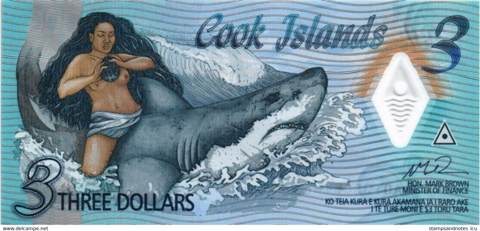 Cook Islands 3 Dollars ND ( 2021 ) P New 11 UNC Polymer - Cook