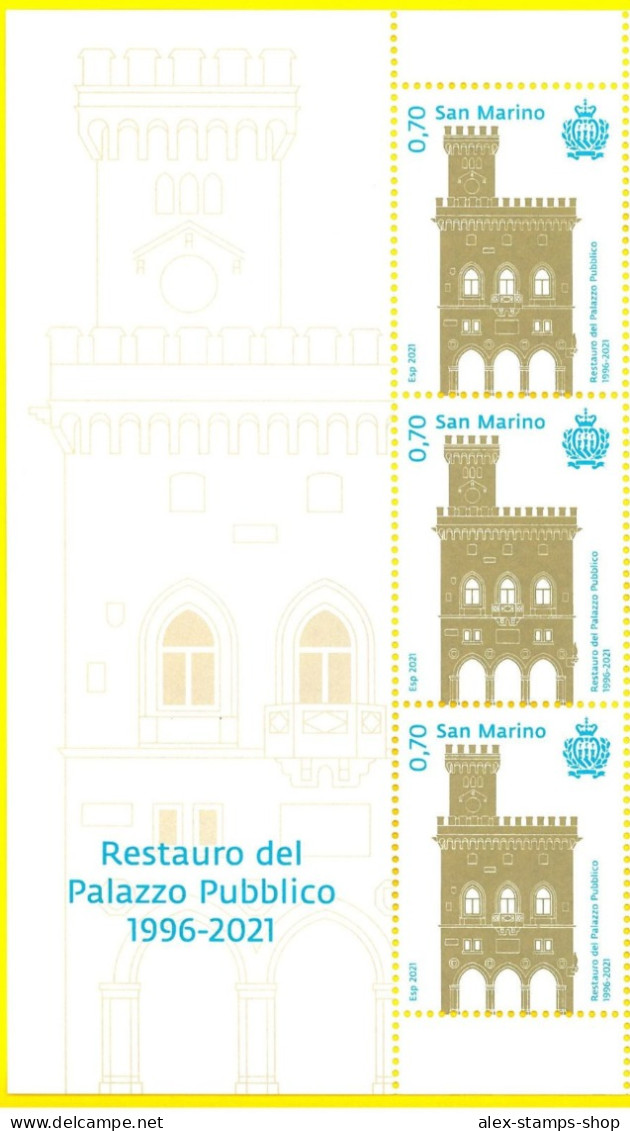 SAN MARINO 2021 Bandella 25 Anni Dalla Restauro Del Palazzo Pubblico + 3 VAL. - Blokken & Velletjes