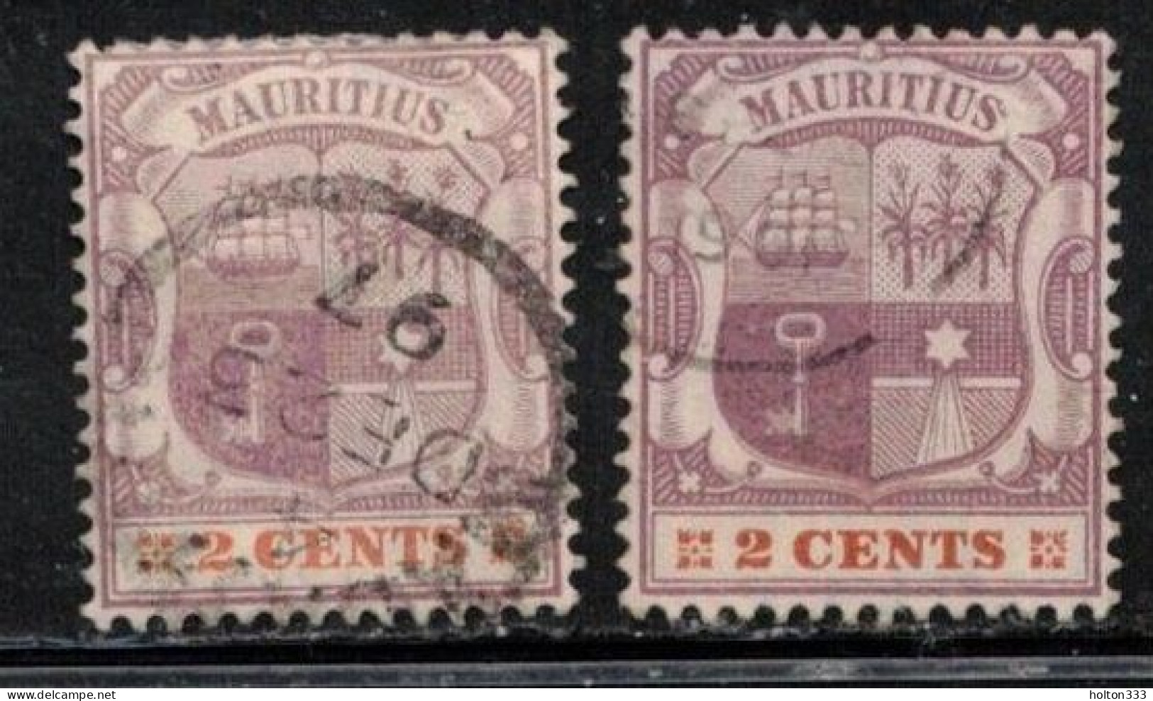 MAURITIUS Scott # 93 Used X 2 - Symbols Of The Colony - Mauritius (...-1967)