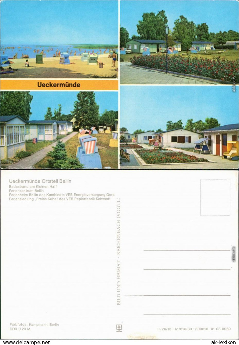 Bellin-Ueckermünde Badestrand, Ferienzentrum, Ferienheim, Feriensiedlung 1981 - Ückermünde