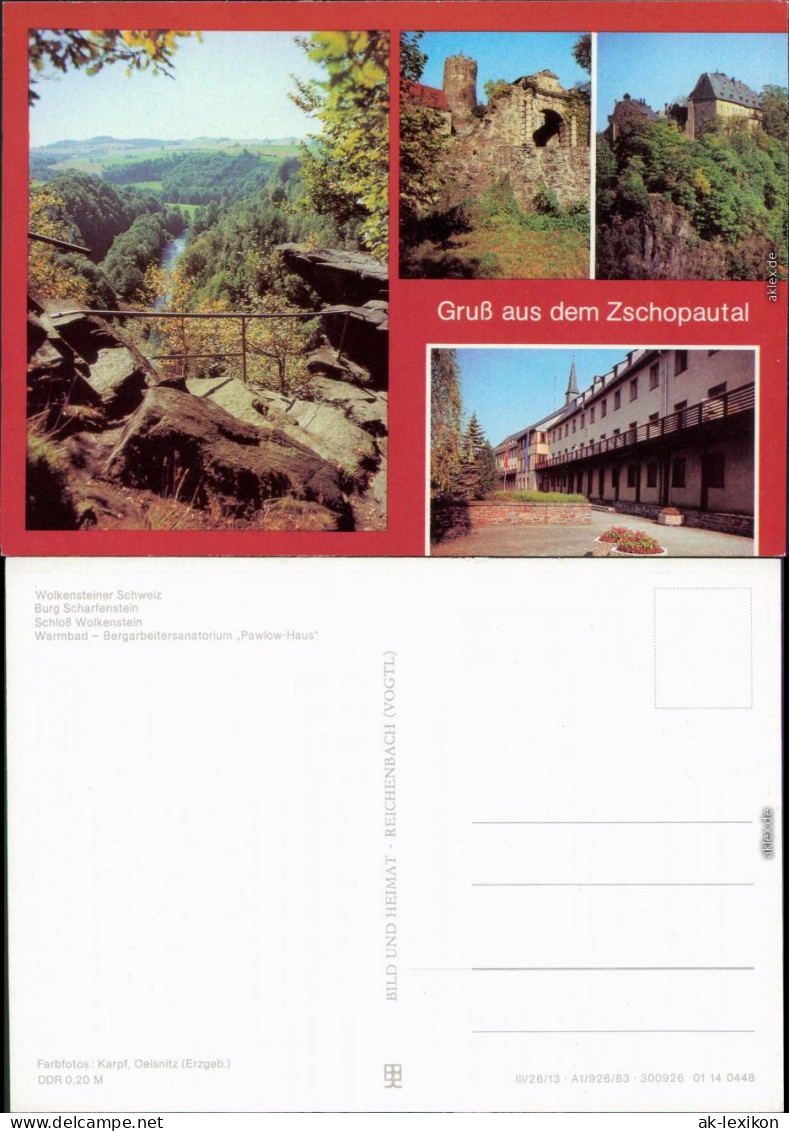 Wolkenstein Zschopautal: Wolkensteiner Schweiz, Burg Scharfenstein, Schloß 1983 - Wolkenstein