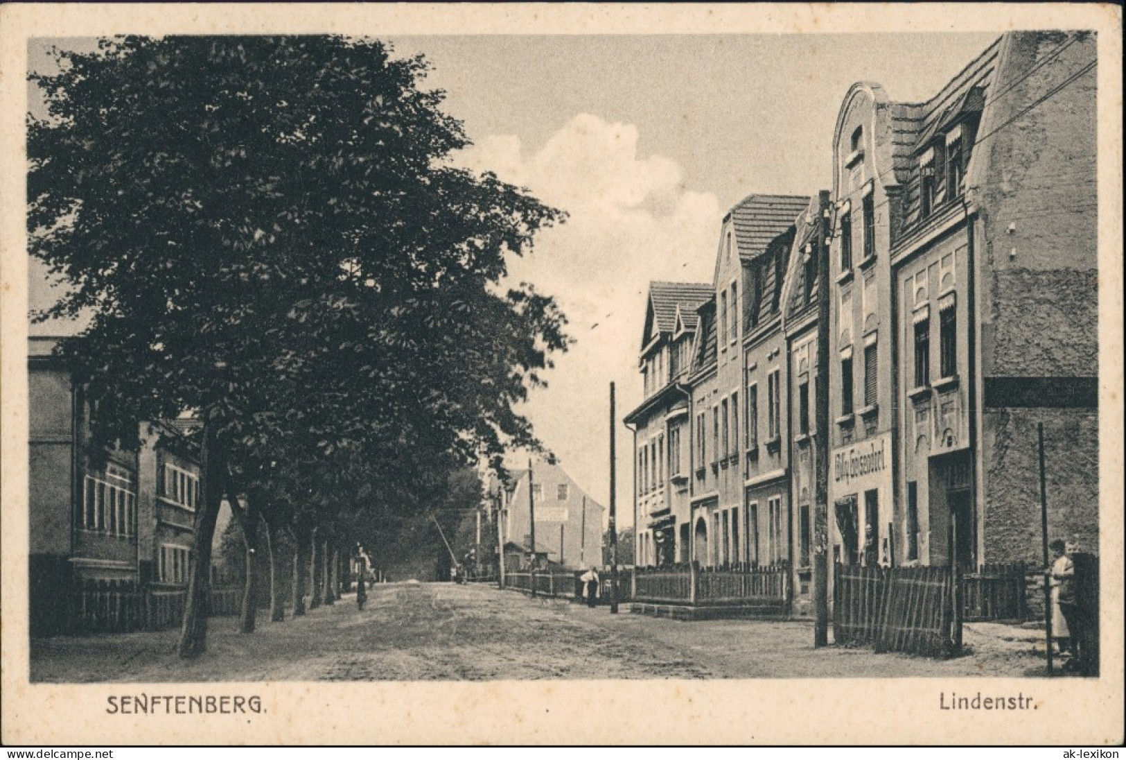 Ansichtskarte Senftenberg (Niederlausitz) Lindenstraße Geschäfte 1926 - Senftenberg