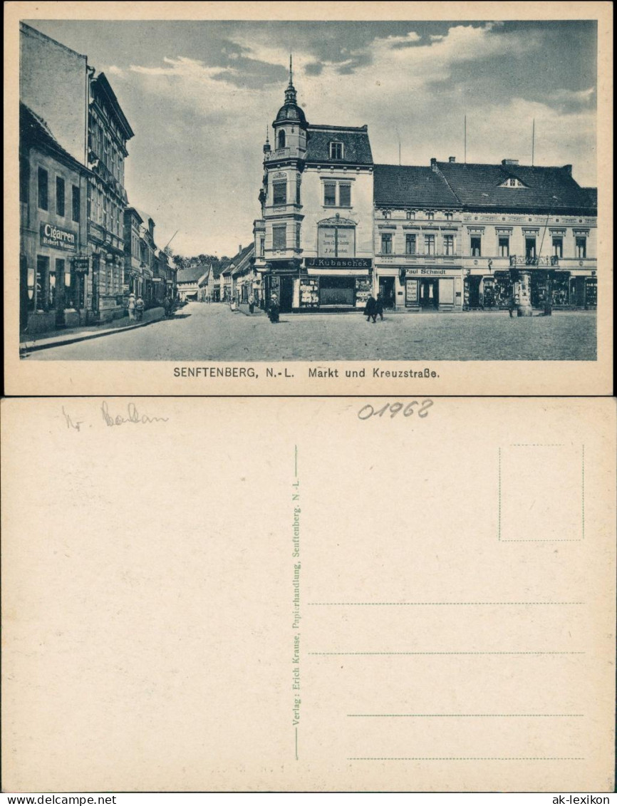 Senftenberg (Niederlausitz) Altmarkt Kreuzstraße Geschäfte 1922 - Senftenberg