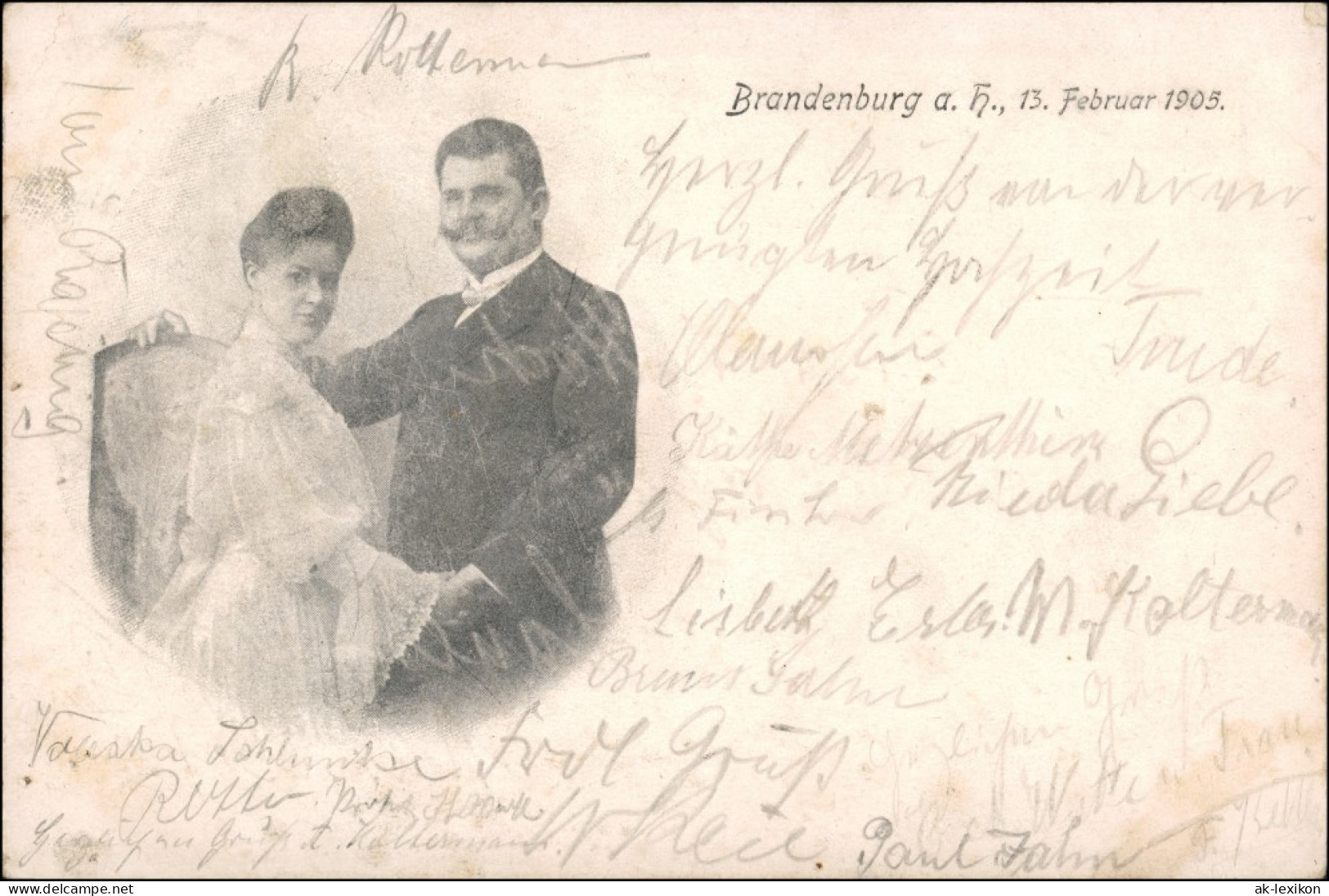 Ansichtskarte Brandenburg An Der Havel Ehepaar 13.Februar 1905 - Brandenburg