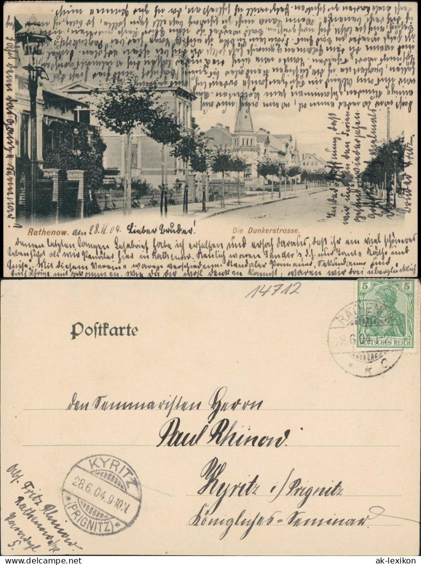 Ansichtskarte Rathenow Dunkerstrasse 1904 - Rathenow
