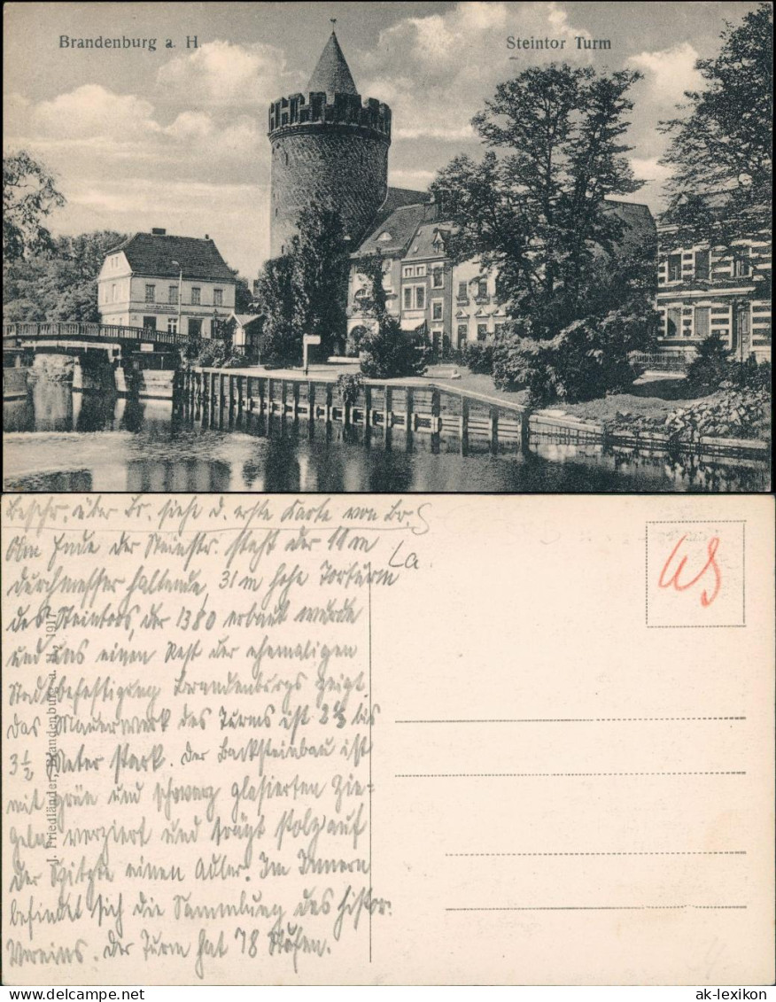 Brandenburg An Der Havel Straßenpartie - Gasthaus Steintorturm 1917 - Brandenburg