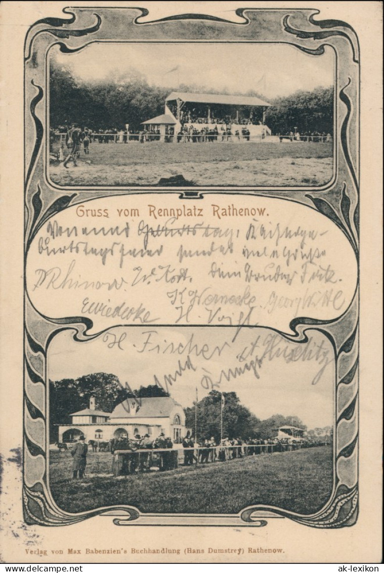 Ansichtskarte Rathenow 2 Bild: Rennplatz 1908 - Rathenow