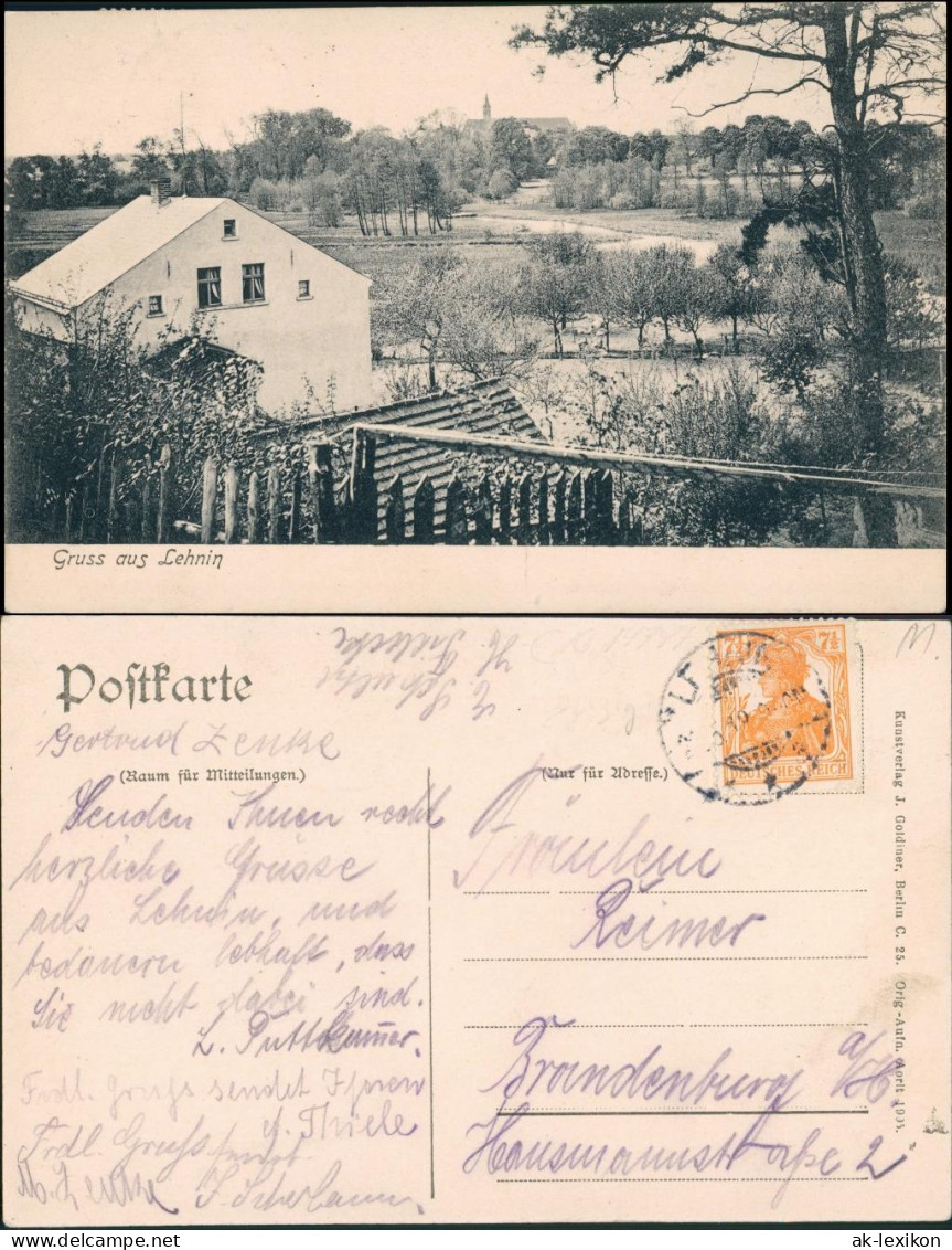 Ansichtskarte Lehnin-Kloster Lehnin Straßenpartie 1913 - Lehnin