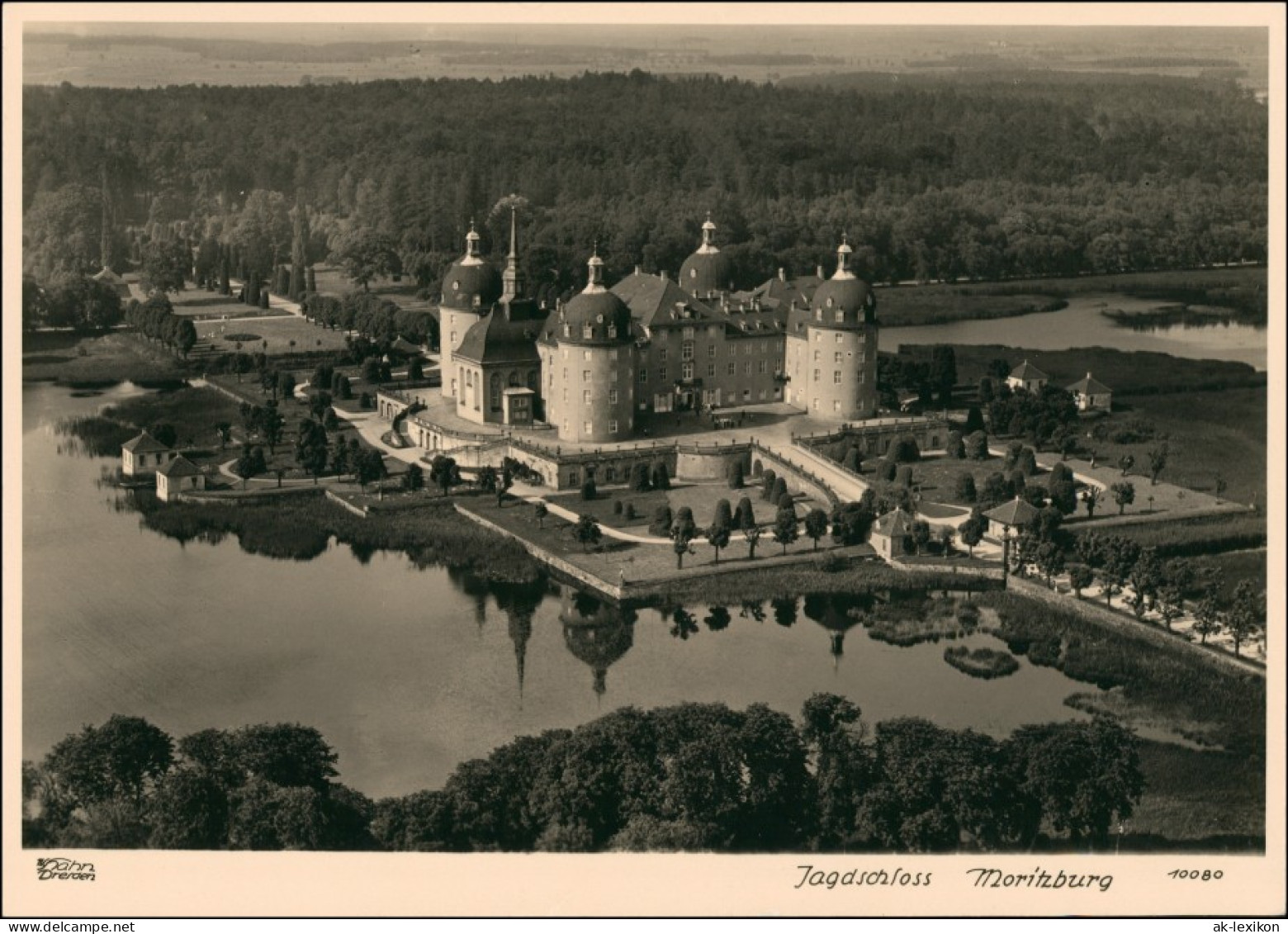 Ansichtskarte Moritzburg Luftbild 1953 Walter Hahn:10080 - Moritzburg