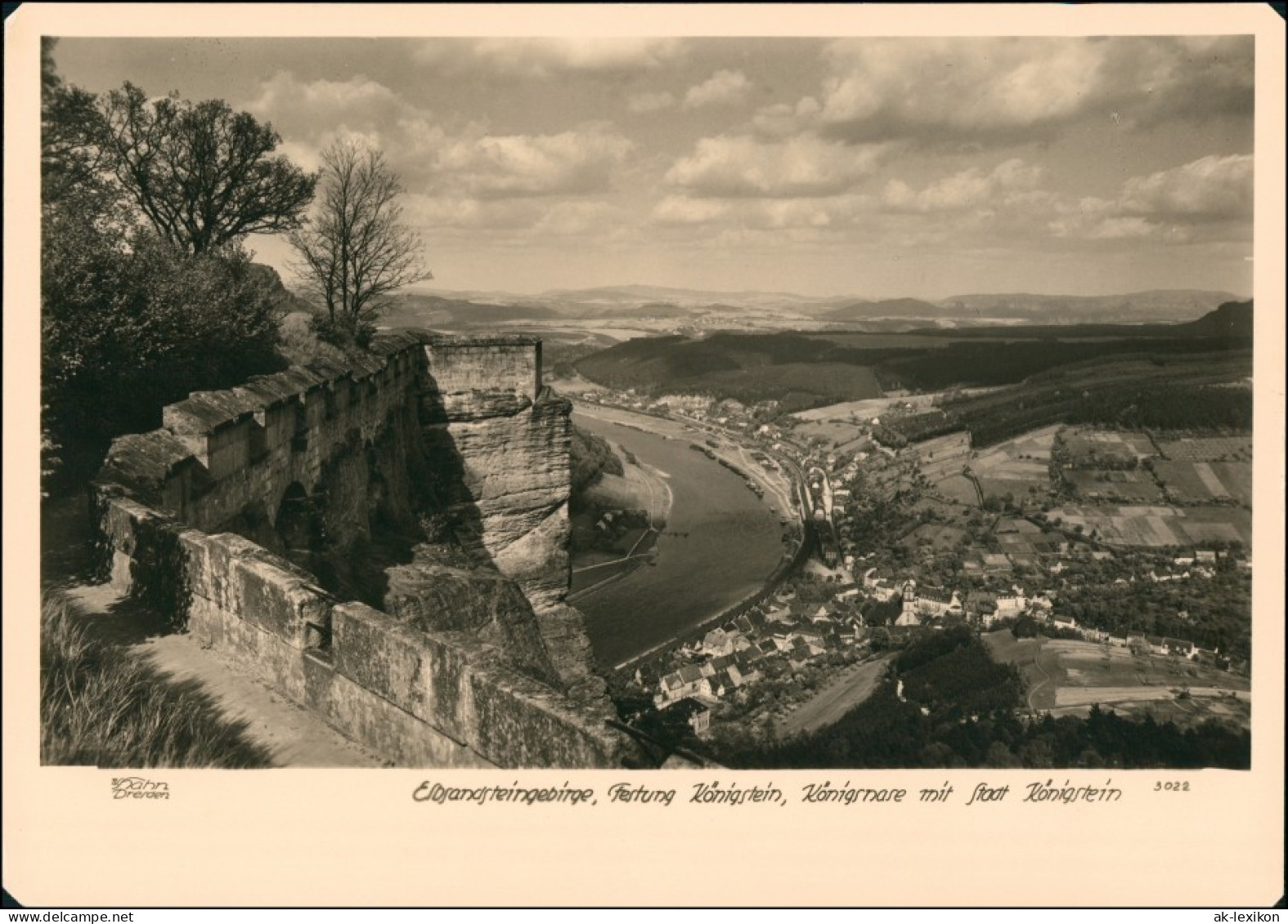 Königstein (Sächsische Schweiz) Festung Mit Stadt 1935 Walter Hahn:3022 - Koenigstein (Saechs. Schw.)