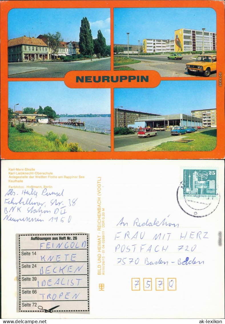 Neuruppin Karl-Marx-Straße Oberschule Weißen Flott Kaufhalle G1989 - Neuruppin