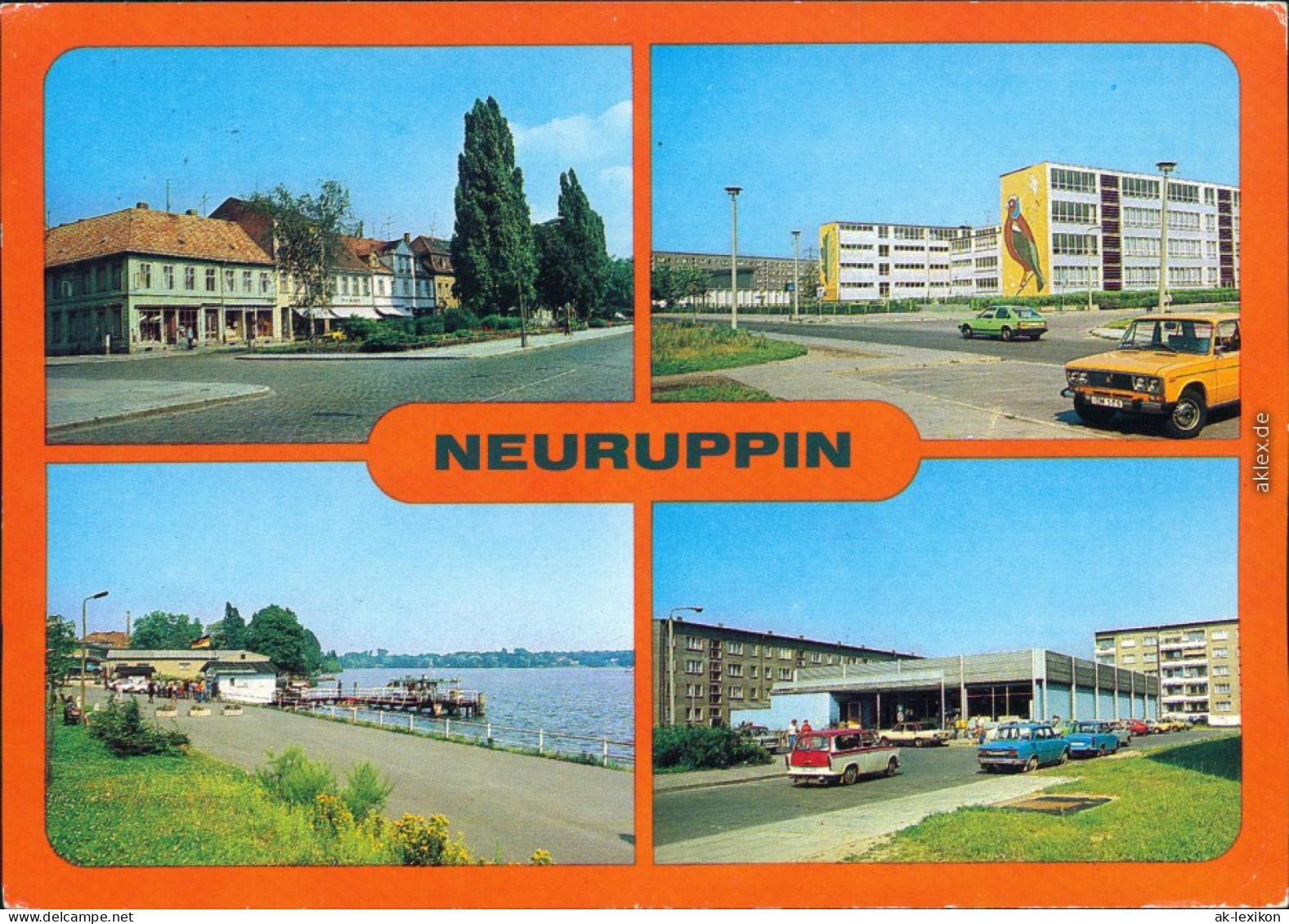 Neuruppin Karl-Marx-Straße Oberschule Weißen Flott Kaufhalle G1989 - Neuruppin