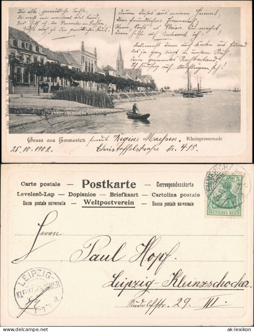 Ansichtskarte Emmerich (Rhein) Rheinpromenade - Hotel 1902 - Emmerich