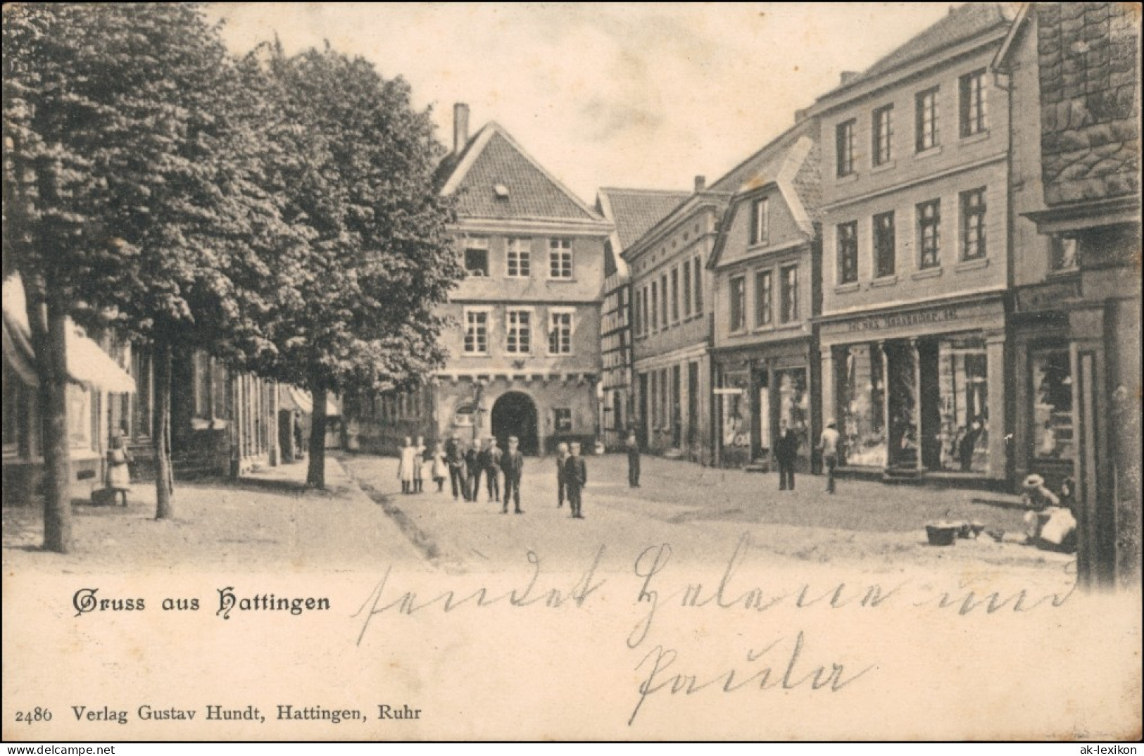 Ansichtskarte Hattingen Straßenpartie Geschäfte 1904 - Hattingen