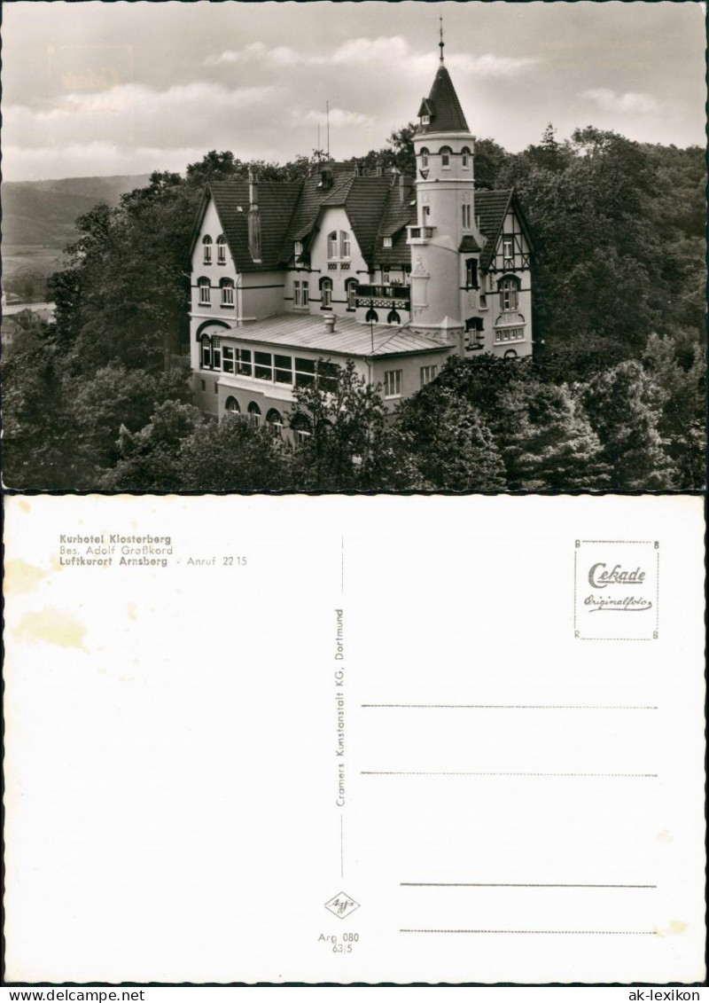 Ansichtskarte Arnsberg Kurhotel Klosterberg 1963 - Arnsberg