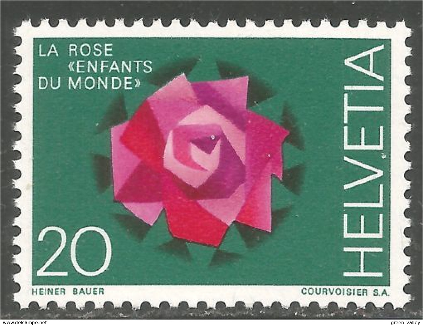 842 Suisse Rose Naba Basel 1971 MNH ** Neuf SC (SUI-244) - Roses