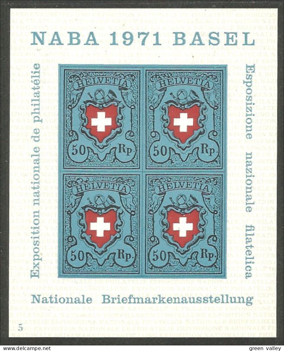 842 Suisse 1971 NABA Basel Bale Timbre Drapeau Suisse Flag MNH ** Neuf SC (SUI-239) - Philatelic Exhibitions
