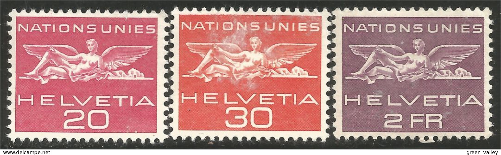 842 Suisse 1955 United Nations Unies Emblem MH * Neuf (SUI-198) - UNO